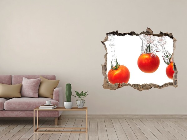 Wandsticker 3D doorkijk Sappige tomaten in water