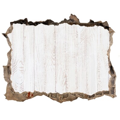 Zelfklevende muursticker 3D gat Een beschadigde muur met een houten afwerking.