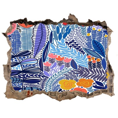 Wandsticker 3D doorkijk Een verborgen tropische tuin