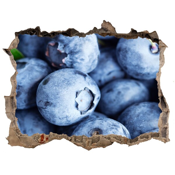 Wandsticker 3D doorkijk Bessen in een betonnen gat