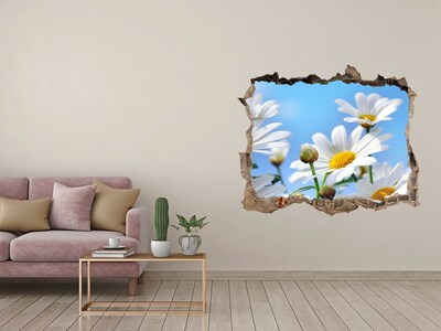 Zelfklevende 3D wandsticker illusie Een bloemenparadijs achter de muur.