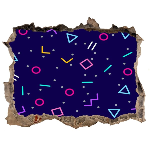 Zelfklevende 3D wandsticker illusie Kleurrijk patroon op de muur