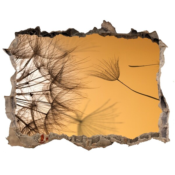 Zelfklevende 3D wandsticker illusie Een gat in de muur met delicate plantmotieven.