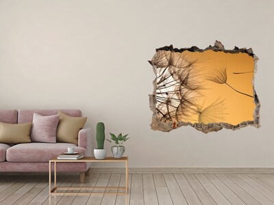 Zelfklevende 3D wandsticker illusie Een gat in de muur met delicate plantmotieven.