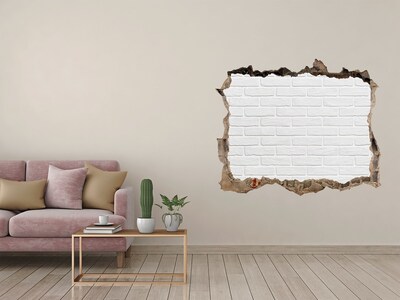 Wandsticker 3D doorkijk Een verwoeste bakstenen muur