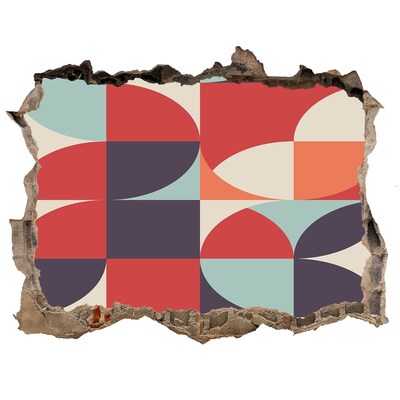 Zelfklevende 3D wandsticker illusie Geometrie in puin