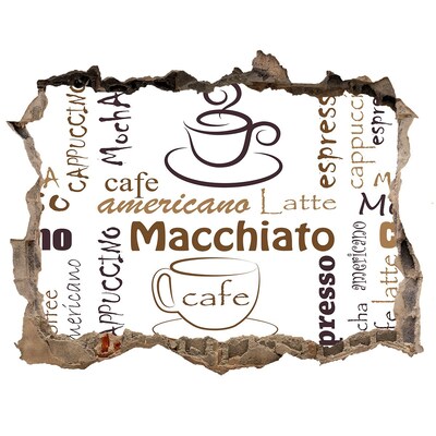 Wandsticker 3D doorkijk Koffiehoek