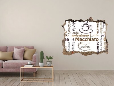 Wandsticker 3D doorkijk Koffiehoek