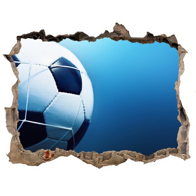 Wandsticker 3D doorkijk Voetbal in actie
