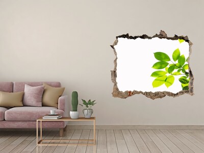 Zelfklevende 3D wandsticker illusie Een groene oase achter de muur