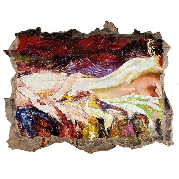 Zelfklevende 3D wandsticker illusie Schilderachtig berglandschap