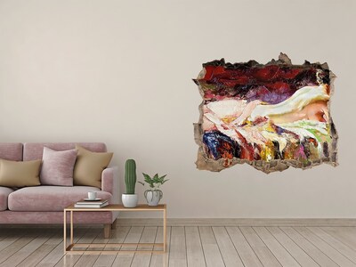 Zelfklevende 3D wandsticker illusie Schilderachtig berglandschap