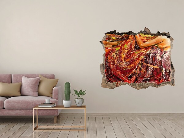 Wandsticker 3D doorkijk De onderwaterwereld van kleuren