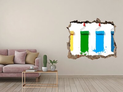 Wandsticker 3D gat met uitzicht Schilderen in een nieuwe stijl