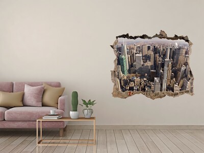 Zelfklevende 3D wandsticker illusie Uitzicht op New York