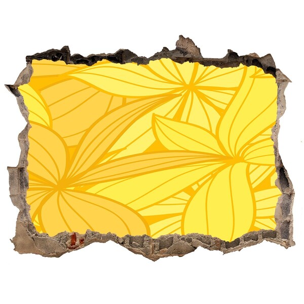 Wandsticker 3D doorkijk Gat in de muur bloemenmotief