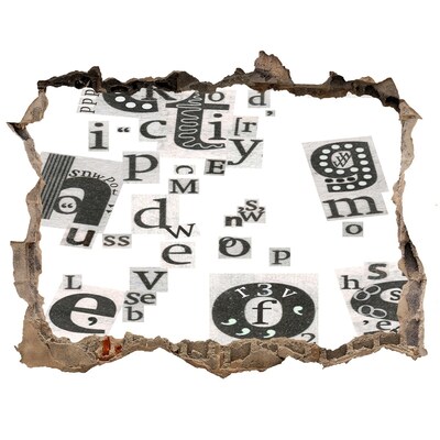 Wandsticker 3D gat met uitzicht Literair gat in de muur