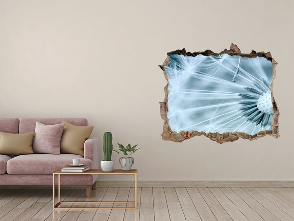 Wandsticker 3D gat met uitzicht De bloemenwereld achter de muur