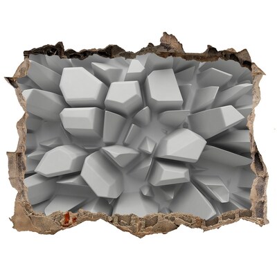 Zelfklevende 3D wandsticker illusie Gebroken kristallen muur