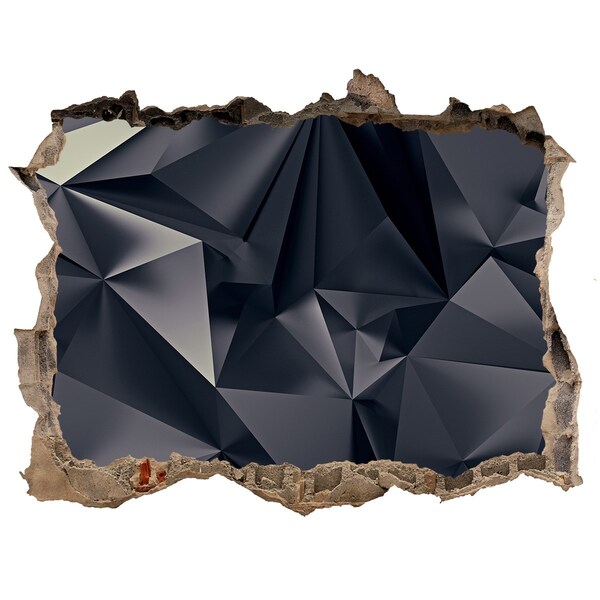 Wandsticker 3D doorkijk Zwart, geometrische diepte