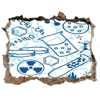 Wandsticker 3D doorkijk Wetenschappelijk laboratorium