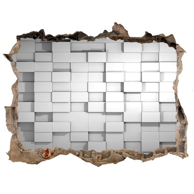 Wandsticker 3D gat met uitzicht Moderne ruimte achter de muur