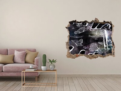 Wandsticker 3D doorkijk Vlinders in een magische ruimte