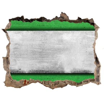 Wandsticker 3D doorkijk Groene betonnen muur