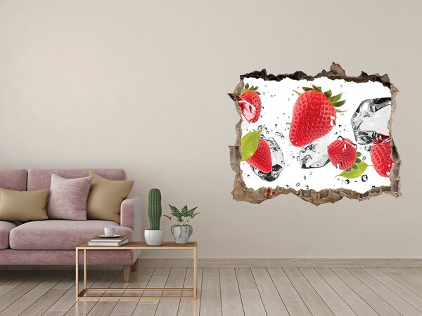 Wandsticker 3D doorkijk Fruitparadijs met ijs