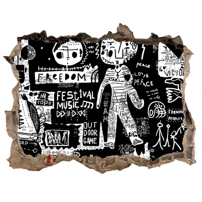 Wandsticker 3D doorkijk Een artistieke uiting van vrijheid