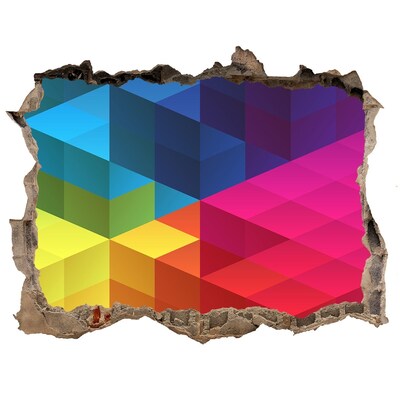 Zelfklevende 3D wandsticker illusie Kleurrijke illusie van de ruimte