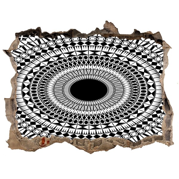 Wandsticker 3D gat met uitzicht Abstract patroon op de muur