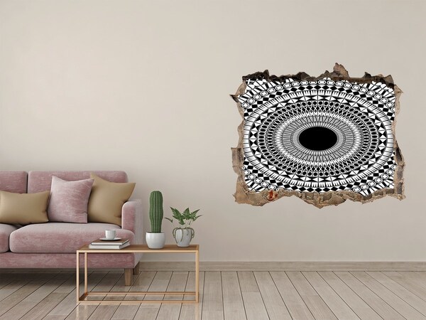 Wandsticker 3D gat met uitzicht Abstract patroon op de muur