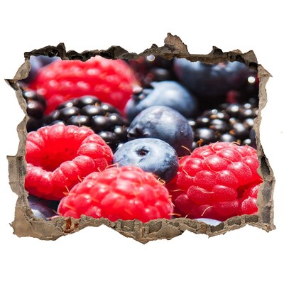 Zelfklevende muursticker 3D gat Fruitexplosie