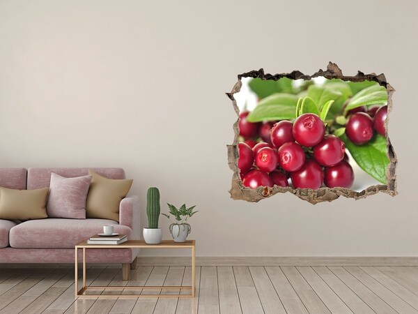 Wandsticker 3D gat met uitzicht Fruity Hole in the Wall