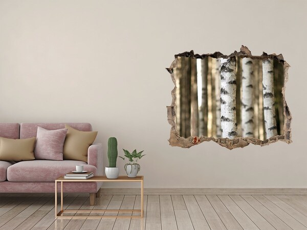 Wandsticker 3D gat met uitzicht Een oase in het bos, maar dan in beton.