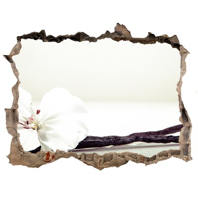 Wandsticker 3D doorkijk Bloemenpracht door de muur