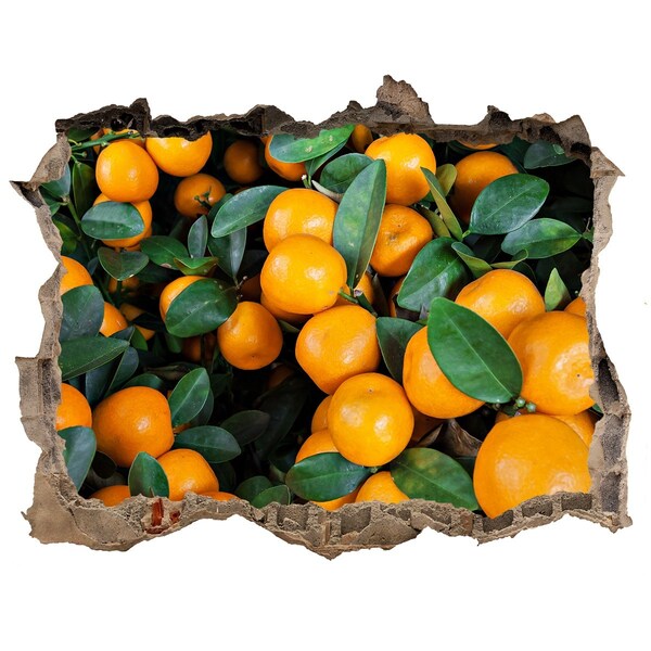 Zelfklevende muursticker 3D gat Fruit in de sinaasappeltuin