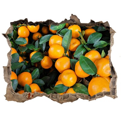 Zelfklevende muursticker 3D gat Fruit in de sinaasappeltuin