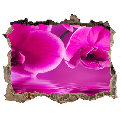 Zelfklevende 3D wandsticker illusie Een bloemenparadijs in roze tinten.