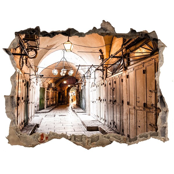 Wandsticker 3D doorkijk De charme van de oude bazaar