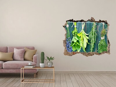 Wandsticker 3D doorkijk Kruidentuin in de keuken