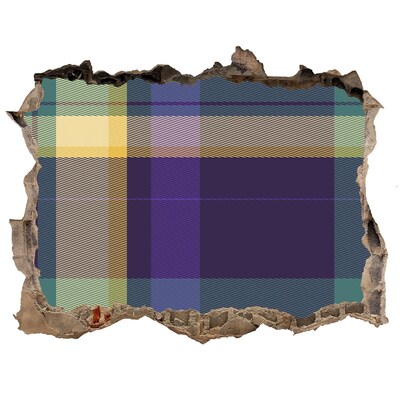 Wandsticker 3D doorkijk Geruit patroon op de muur