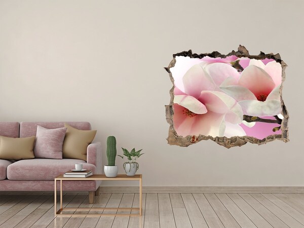 Zelfklevende 3D wandsticker illusie Een bloemendroom achter de muur