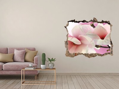 Zelfklevende 3D wandsticker illusie Een bloemendroom achter de muur