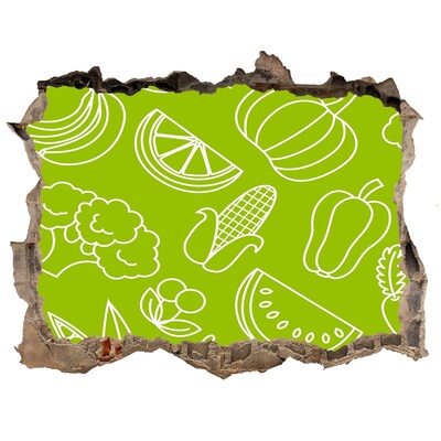 Zelfklevende 3D wandsticker illusie Een fruitparadijs in een verborgen pareltje.