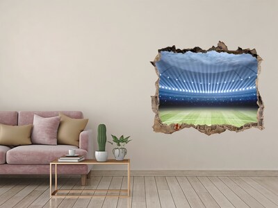 Zelfklevende 3D wandsticker illusie Het voetbalstadion in actie.