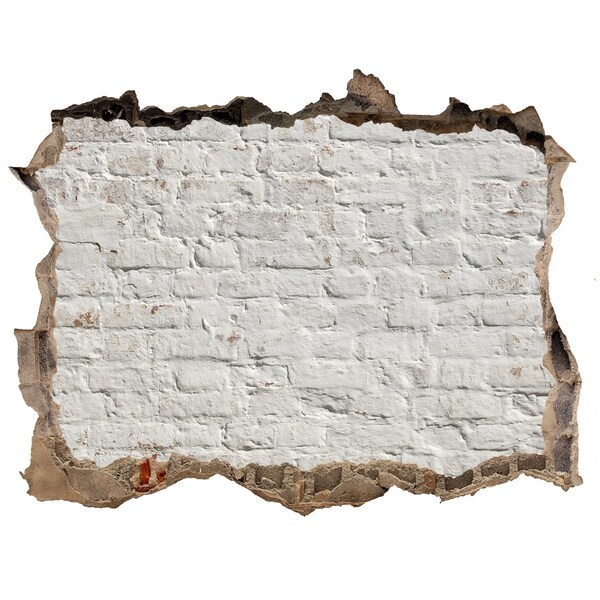 Zelfklevende 3D wandsticker illusie Beschadigde bakstenen muur