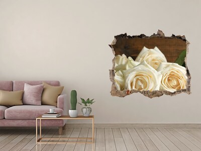 Wandsticker 3D gat met uitzicht Bloemengat in de muur