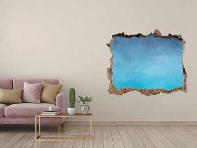 Zelfklevende muursticker 3D gat De hemel boven de oceaan